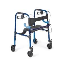Rollator in alluminio pieghevole con 2 leve, 2 ruote piroettanti con blocco, 2 ruote fisse con freni, RP751