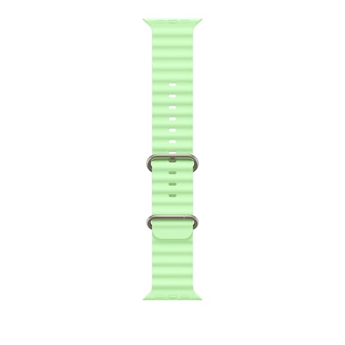 Apple Watch Band - Ocean Band - 49mm - Neon Green - One Size - Natural Titanium Finish