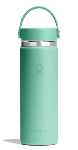 Image of Hydro Flask Water Bottle - Insulated Stainless Steel - Wide Mouth Flex Lid, Non Spill, Leakproof and Refillable in 20 Oz Mermaid Green