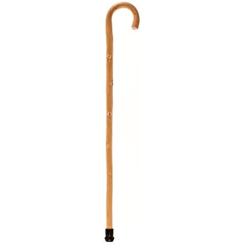 Extra Strong Traditional Chestnut Wooden Walking Stick with a Crook Handle and Ferrule NHS Style (H915F) Cover