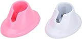 2 Pcs Soft Rubber Nail Polish Bottle Holder Stand Anti-Spill Art Organizer Display for Manicure Tools Salon Professional Design Foot, Hand and Care, Pink