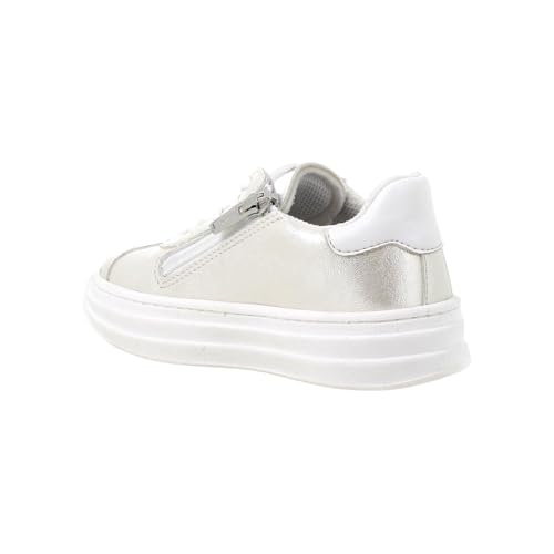 Baskets blanches fille confortables détail laminé semelle souple