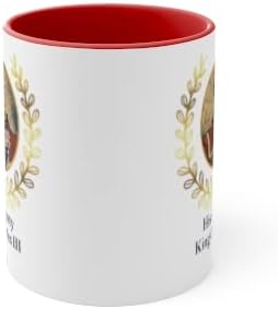 Miniatura 4 de Taza de coronación King Charles III, con texto en inglés "God Save the King", color rojo