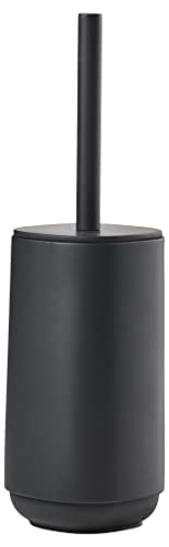 Image of Zone Denmark Nova One Ceramic Toilet Long Brush | with Brush Holder Soft Touch | Enhance Your Bathroom with a Chic and Practical Duo for Modern Style - Coating (Black)