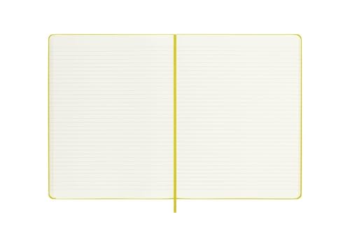 Moleskine Classic Ruled Plain Paper Notebook, Silk Hard Cover and Elastic Closure Journal, XL Size, Colour Hay Yellow - Image 4
