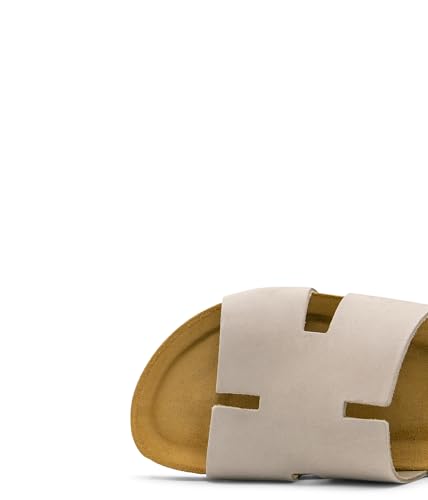 Image of Sandgrens Handmade Unisex Cork Slides | European Top Grain Leather Sandals with Soft Suede Footbed and EVA Rubber Sole | Avila