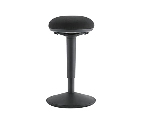 Image of Kore Design Wobble Stool for Standing Desks, Ergonomic Wobble Chair for Adults /Kids, Perfect for Classroom Seating, Round Curved Seat for Active Sitting Vanity Desk Stool for Home /Office Use, Black