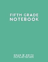 Fifth Grade Notebook: Teal Softcover Wide Ruled Composition Journal B095QK7CZP Book Cover
