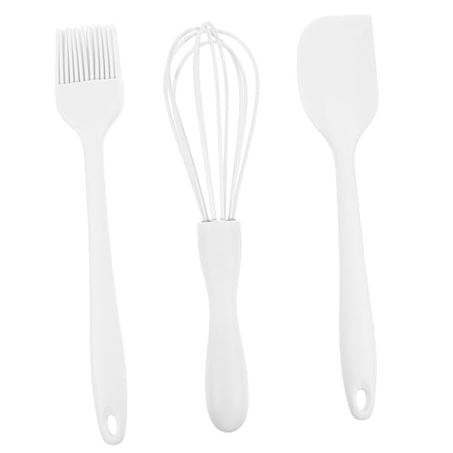 SOLUSTRE 1 Set Silicone Baking Tools Ergonomic Oil Brush Egg Whisk Cream Scraper for Easy Kitchen Baking Lightweight for Picnics and
