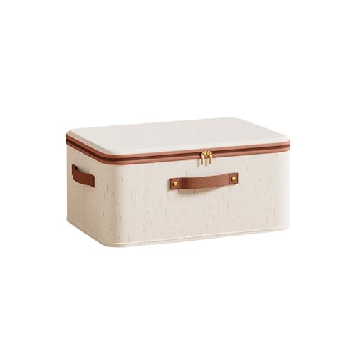 Contenedores de almacenamiento de tela con tapa | Cajas plegables para armario con cremallera | Organizadores de almacenamiento para ropa | Ideal para suéter, vestido de casa, salón, dormitorio local