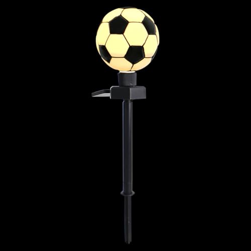 Kisangel Solar Gartenleuchte Fußball LED Wetterfeste Solarleuchte Außen mit Erdspieß Kabellose Solarlampe für Rasen Terrasse Gartenweg Energiesparende Solar Gartenlampe
