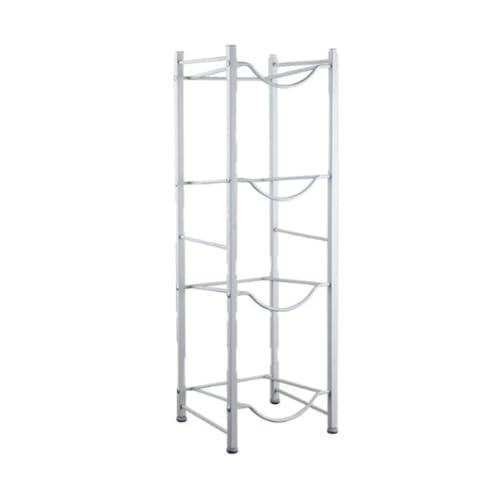 Étagère carafe d'eau 4 niveaux en métal argenté robuste et modulable - 7
