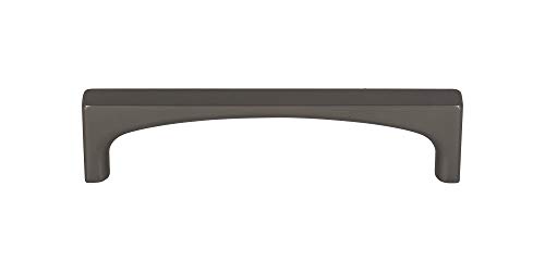 Top_Knobs Riverside Pull Color Ash Gray 3 3/4" Length Grace Coll Contemporary Transitional Bar Handle Decorative Kitchen Bath Cabinet Door Hardware Dresser Bathroom Metal Handle Interior Home
