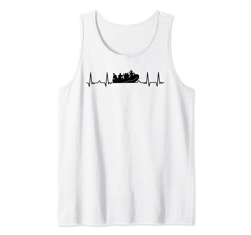 Kayak Rafting Heartbeat Ekg Water Rafter Canoa Camiseta sin Mangas