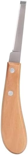 Hoof Knife, Wooden Handle Horse Farrier Trimming Tools, 21.5cm / 8.5 Inch Length (Right Hand)