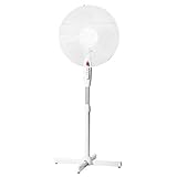  Lex Standventilator Ø 40cm 40 Watt weiß Höhenverstellbar bis 130cm Oszillierend Nachtlicht  Gro