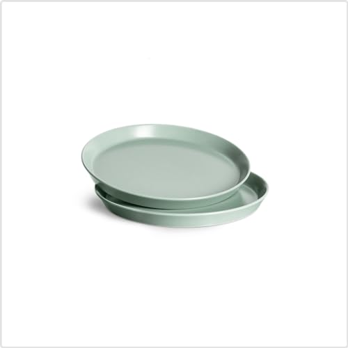 Springlane Sweet Scandi - Juego de 2 platos de desayuno (cerámica, menta, apto para lavavajillas, horno y microondas, diámetro de 19 cm)