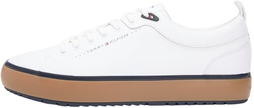 Tommy Hilfiger Harlem Core Cleat LTH Mix Fm0fm05702 - Tenis Bajos para Hombre, White, 45 EU