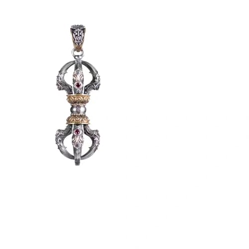 Instrument bouddhiste rétro et collier pour homme avec amulette