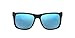 Ray-Ban Unisex RB4165 Justin Rectangular Sunglasses, Rubber Black/Blue Flash, 55 mm