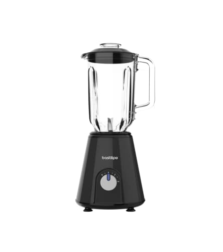 Batidora BVA-800 N - Batidora 800W de 6 cuchillas de acero inoxidable y jarra de cristal de 1,5 Litros - 2 velocidades con función Pulse