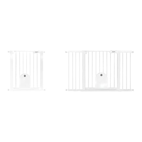 Newnice Baby Gate with Cat Door 26.7-29.5'' Narrow Wide and 29.7-51.5" Extra Wide Cover