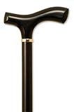 Alex Orthopedic Wood Cane with Fritz Handle and Black Stain - Stylish Walking Stick for Men, Women and Seniors - Cut to Size, Supports Up to 250lbs