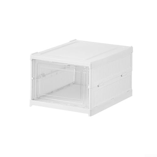 Jayruit Solución de almacenamiento de zapatos, organizador plegable y apilable con puerta para un fácil acceso y visibilidad (A)