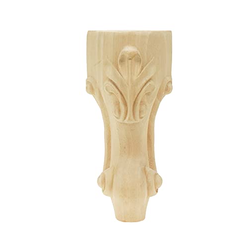 Woogim 6" Solid Wood Furniture Legs Replacement Unfinished Feet Sofa Couch Chair Carved Wood Feet Coffee Table Cabinet Feet Set Of 4 #TOP4