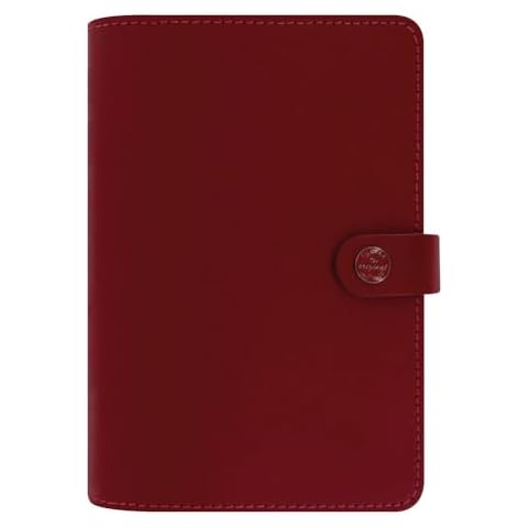Filofax The Original Organizer, Personal Size, Pillarbox Red - Leather, Six Rings, Week-to-View Calendar Diary, Multilingual, 2025 (C022380-25) Cover