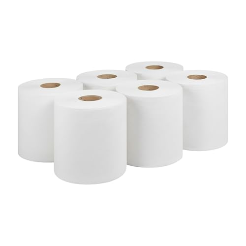 ASPECT Kitchen Rolls (Pack of 6) (2400 Sheet) Centrefeed 2 Ply Embossed Pattern Paper Towels Strong and Absorbent Tissue Paper | UK Supplier Wipe Away Perfect for Commercial & Kitchen Use -White