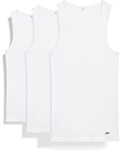 Reebok Men's 3 Pack Soft Cotton A Shirt Tank Top Undershirts - Big and Tall (2XL-4XL)