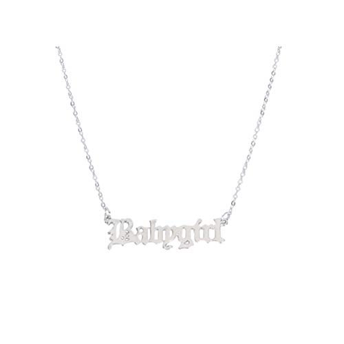 Collier en argent pour filles avec mots personnalisés et chaîne clavicule ras du cou