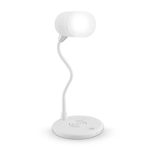 Qudai Lâmpada de mesa de controle de toque Lâmpada de dimerização contínua com alto-falante BT 5.0 3