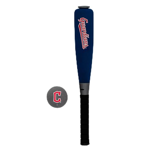 Image of Franklin Sports Cleveland Guardians Foam Bat & Ball Set - 21 inch Soft Jumbo Team Baseball Bat and Ball Team Logo - MLB Official Licensed Product