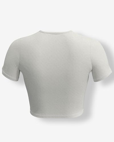 Image of Sfytt Women Gym Crop Top Athletic Yoga Short Sleeve Fitness Tight Tee Outdoor Workout Cropped Tank Tops