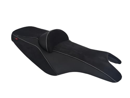 Housse de selle pour Yamaha T-Max 500 et 530 noire à coutures blanches