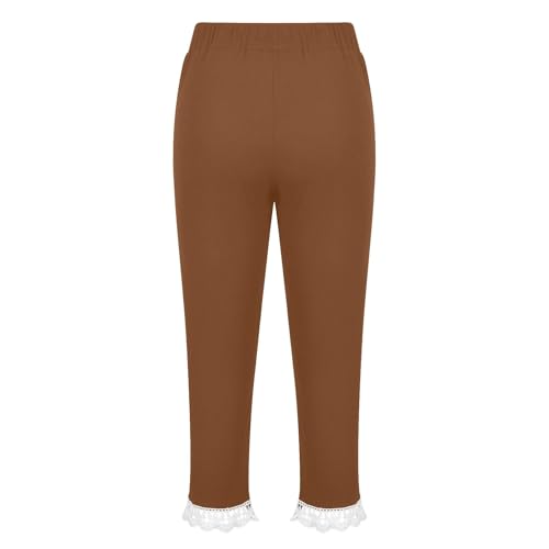 Girls Capri High Waisted Athletic Leggings with Pockets for Kids Teen Dance Gymnastics Running (Grey, 8-9 Years)2