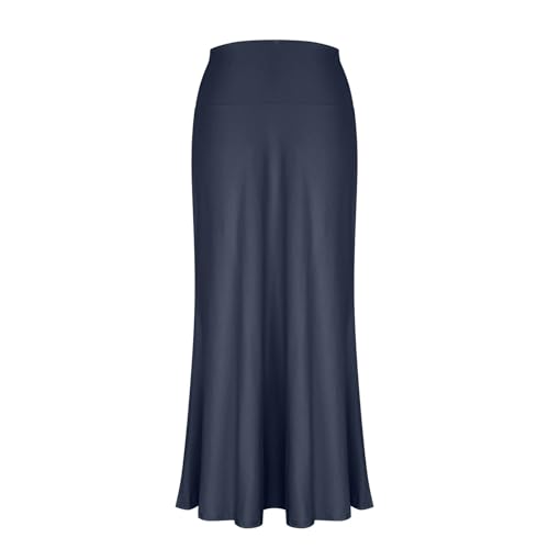 Women's Maxi Skirt Stretchy Full Length Skirt Solid Color Long Womens Casual Fashion Trendy Comfy Fall Skirts4