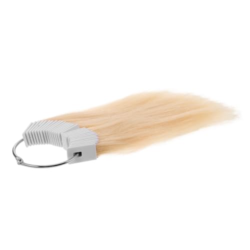 PAMINGONO 30pcs Hair Styling Test Sample Human Hair Bundle Braiding Kit Dyeing Practice Ring Sample Salon Supplies