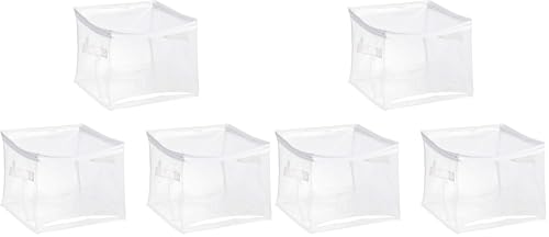 Image of Amazon Basics Clear Zippered Storage Bags for Closet Organization, Stackable Clothing and Linen Storage Containers, 6-Pack