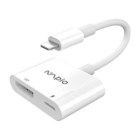 Lighting HDMI Adapter, MpioLife 1080P Phone HDMI Adapter Cable for Youtube/Tiktok, Digital AV Adapter for TV/Monitor/Projector, Compatiable with Phone 13, Phone 12/11/X/8, Pad Air/Mini/Pro, Pod Touch Cover