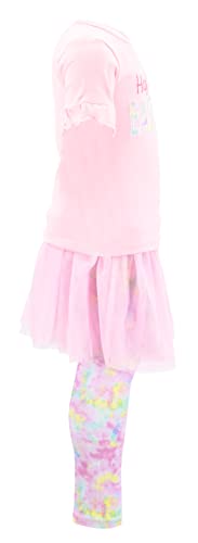 Image of Unique Baby Girls 2 Piece Clothing Set for Toddlers and Kids Short Sleeve Holiday Graphic Tee and Leggings