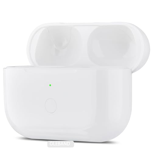 OLEBAND Replacement for Airpods Pro 2&1 Charging Case:Easy to Pair Your Air pods Pro Earbuds with Pairing Button,Support Both Wired and Wireless Charging,for iPods Pro 1st/2nd Gen(White)