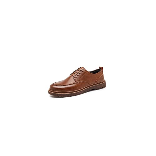 Zapatos Oxford para hombres en cuero auburn, calzado clásico de vestir con acabado artesanal