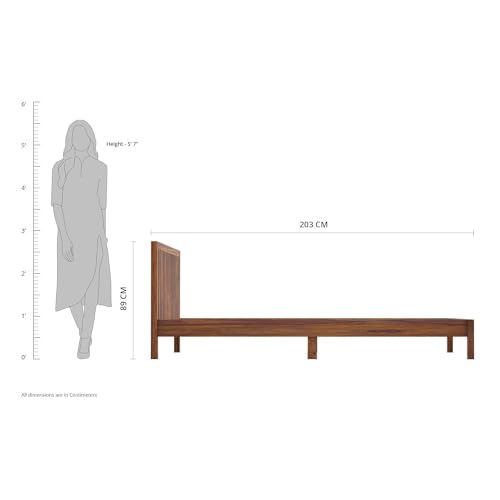 Image of SANKAT MOCHAN Industries Solid SHEESHAM Honey Brown Wooden King Size Simple Without Storage Bed Double Bed Furniture for Bedroom Living Room, Hotel & Hostel (Honey Finish) Matters Size (6 * 6.5)