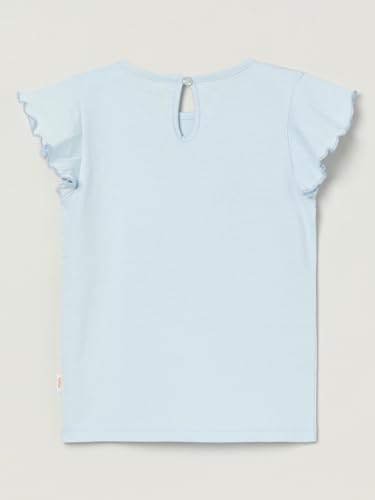Image of Milou Girls 100% Cotton Short Sleeves Mango Placement Print Biowash T-Shirt | Soft & Breathable, Safe Dyes, Label-Free Comfort