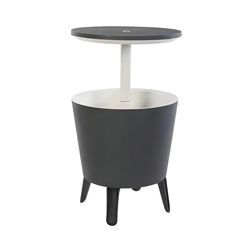 MONDO VIRO Tavolino portaghiaccio in resina Ice Bar con piano rialzabile cm 49,5x49,5 84,5h (Grigio)