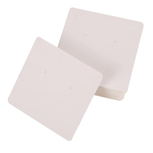 Qinsky - Blanc Cartes d'Affichage Boucle d'oreille,100pcs Papier Kraft Carte Présentoir De Bijoux Collier Kraft Carte d'Affichage de Bijoux 6x6CM pour DIY Bijoux et Colliers Étiquettes