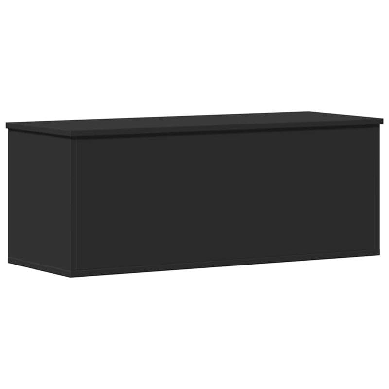 Eleganz Baúl de almacenamiento negro 90 x 35 x 35 cm de material de madera – solución de almacenamiento para salón, dormitorio o pasillo – duradero y elegante